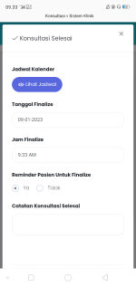 Aplikasi Reminder Follow Up Pasien via Whatsapp Saat Konsultasi Selesai