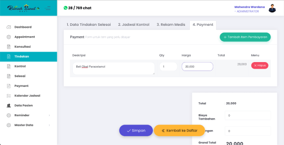 Aplikasi Reminder Follow Up Pasien via Whatsapp Saat Payment Tindakan