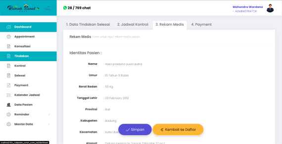 Aplikasi Reminder Follow Up Pasien via Whatsapp Saat Rekam Medis Tindakan